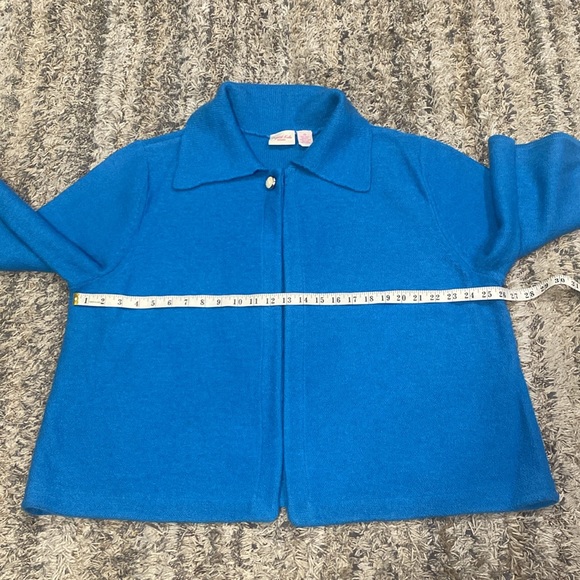 Crystal Kobe 100% wool 3/4 sleeve cardigan sweater one button closure sz 2X - Picture 5 of 9